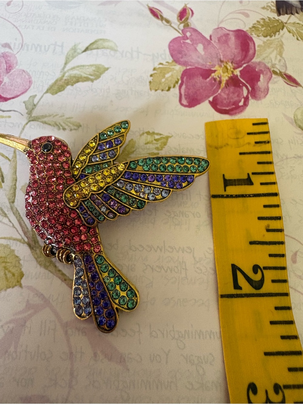 Colorful Multicolor Hummingbird Bird Brooch Pin - Picture 4 of 9